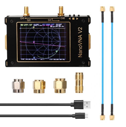 Антенный анализатор NanoVNA V2 3,2 дюйма, 50 кГц-3 ГГц