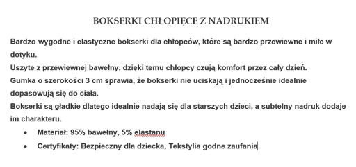 Bokserki 128/134 Marcinkowski PL