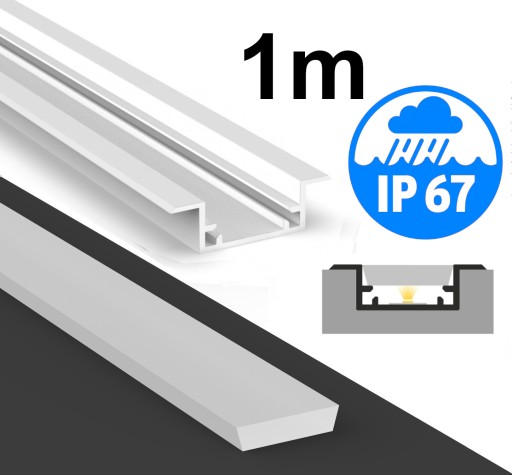 PROFIL LED WODOODPORNY IP67 P11-2 BIAŁY + KLOSZ