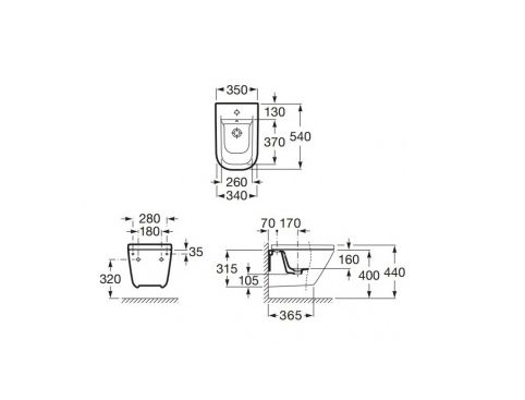 ROCA GAP MISKA WC+deska W/O bidet stelaże przycisk