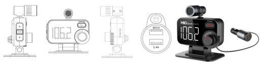 FM-передатчик Bluetooth 5.0, USB-зарядное устройство QC 3.0