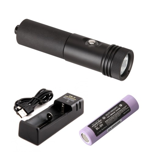 X-adventurer M650 Светодиодный фонарь для дайвинга с углом обзора 5° + аккумулятор 18650 и зарядное устройство USB