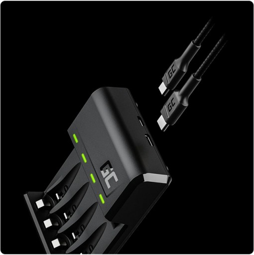 ŁADOWARKA AKUMULATORKÓW BATERII AAA AA R3 R6 USB C MICRO + 4x AAA 800 mAh