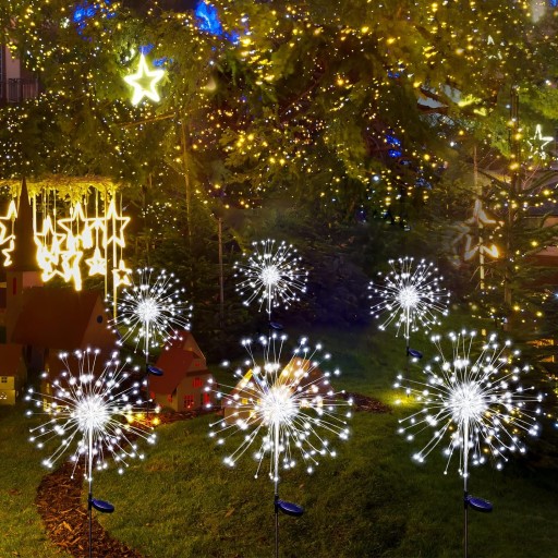 2x СОЛНЕЧНАЯ ЛАМПА ДЛЯ САДОВОГО УКРАШЕНИЯ ОДУВШИНКИ 150 LED