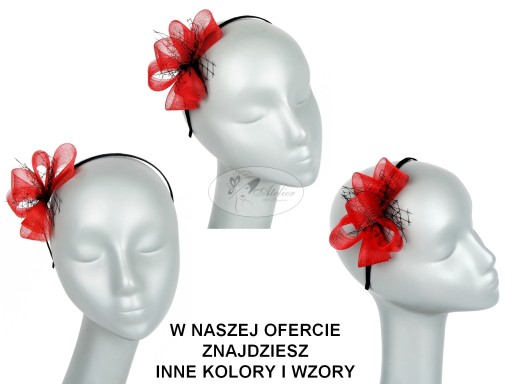 FASCYNATOR, OZDOBNA OPASKA Z WOALKĄ - zielona