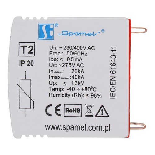 ОГРАНИЧИТЕЛЬ ПЕРЕНАПРЯЖЕНИЯ SPAMEL T2 4P 20kA SPMO20C\4P