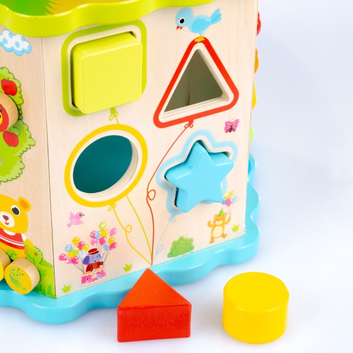 ДЕРЕВЯННЫЙ РАЗВИВАЮЩИЙ КУБ KINDERPLAY ДЛЯ ДЕТЕЙ СОРТЕР-ИГРА КИТАЙСКИЙ 8в1