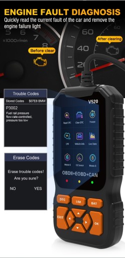 Автомобильный сканер OBD2 в режиме реального времени, профессиональный механик