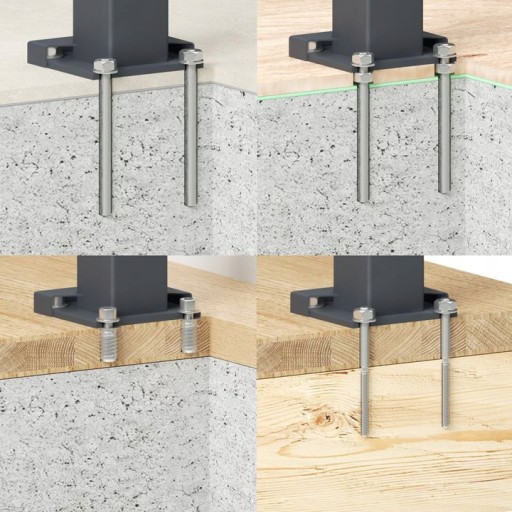 Balustrada barierka drewniana nierdzewna ND2 3m
