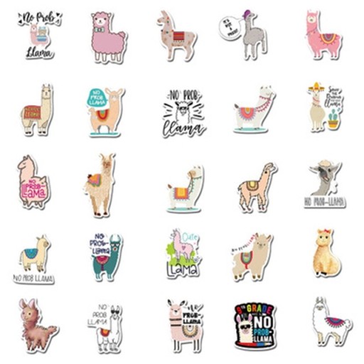 НАКЛЕЙКИ ДЛЯ ВЕЛОСИПЕДА MIX ALPACA LAMA 50 шт. ВАРИАНТЫ