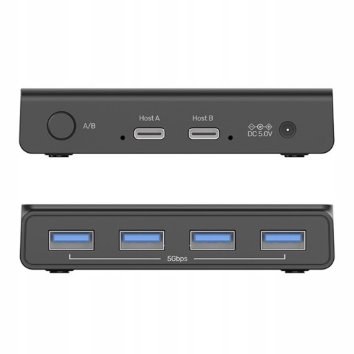 KVM-переключатель Unitek H1310A, 4 порта USB, 5 Гбит/с, активный