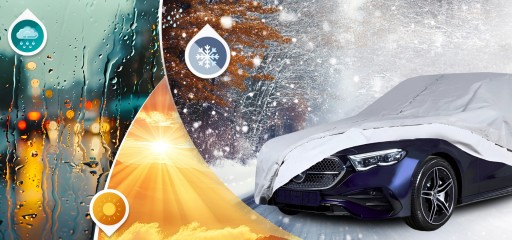 Pokrowiec na Samochód Sedan M2 430-455 Auto Plandeka Exclusive MIĘKKI Pasy
