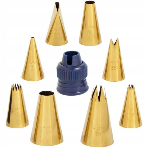 Zestaw Wilton ZŁOTE TYLKI + worki adapter 17 eleme