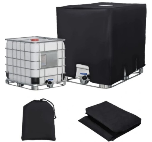 Крышка резервуара для дождевой воды IBC 100 x 120 см, 1000 л, черная