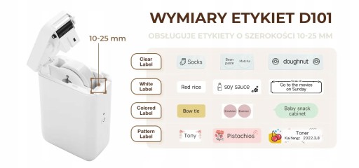 Мини-термопринтер этикеток Niimbot D101 с Bluetooth, 1500 мАч, портативный
