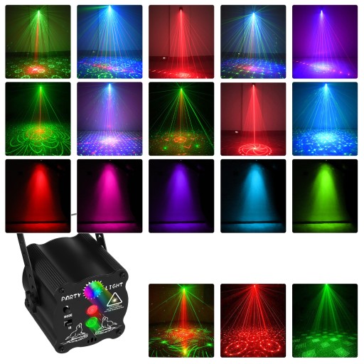 Диско-лампы для домашней вечеринки SOUND SENSOR LASER + REMOTE