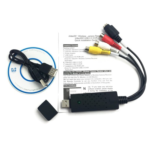 USB EASY CAP GRABBER RCA CHINCH VHS s-video audio