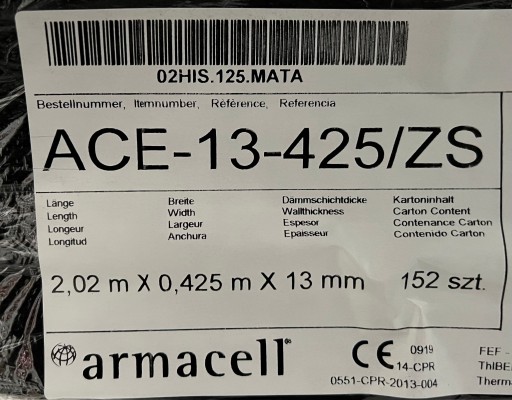 Mata kauczukowa Armaflex ACE 13mm 199x44cm 0,88m2