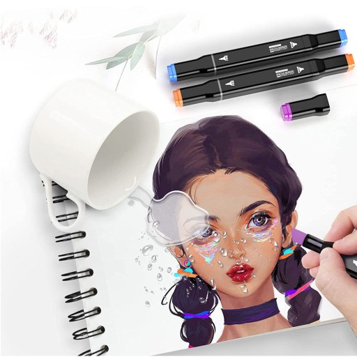 80 COLORS ARTIST ALCOHOL MARKERS DUAL TIPS MARKER PENS PERMANENT WITH BAG