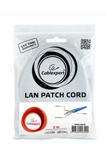 ПАТЧКОРД LAN ETHERNET RJ45 CAT6 UTP КАБЕЛЬ 1М