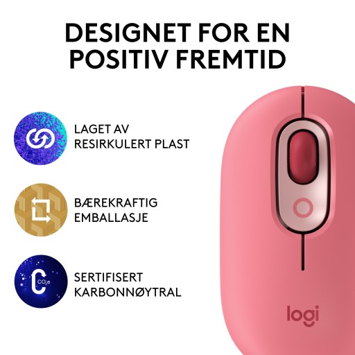 Беспроводная мышь LOGITECH Pop Mouse Coral Rose
