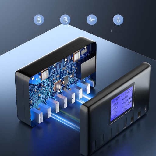 ЗАРЯДНОЕ УСТРОЙСТВО USB 8-ПОРТОВАЯ ЗАРЯДНАЯ СТАНЦИЯ 12А С ЖК-ДИСПЛЕЕМ