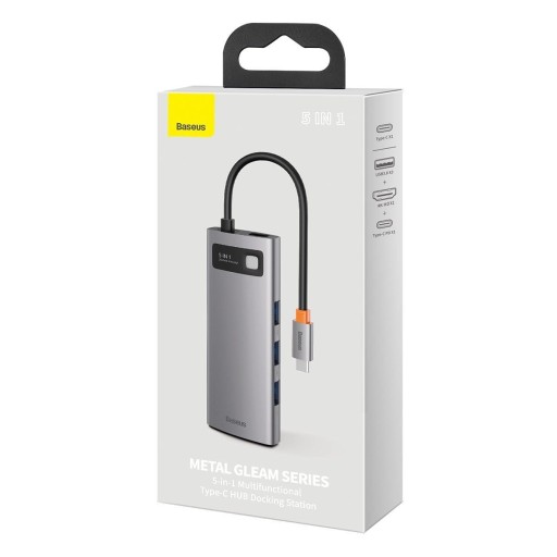 Baseus Metal Gleam HUB 5in1 USB-C PD 100W HDMI 4K 3xUSB 3.0 док-станция