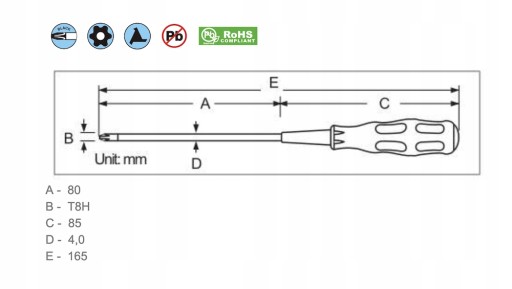 Отвертка ESD TORX Security TR8 T8 T8H для Apple Mac