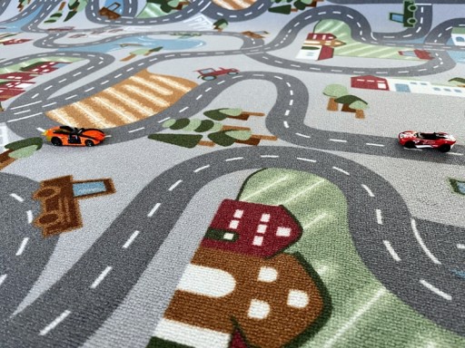 КОВЕР ДЕТСКИЙ City Streets Scanroad 4м серо-синий