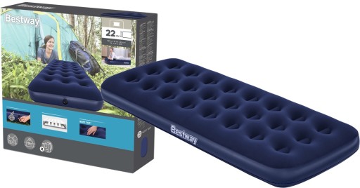 Materac welurowy pompowany 1 osobowy BESTWAY 67000