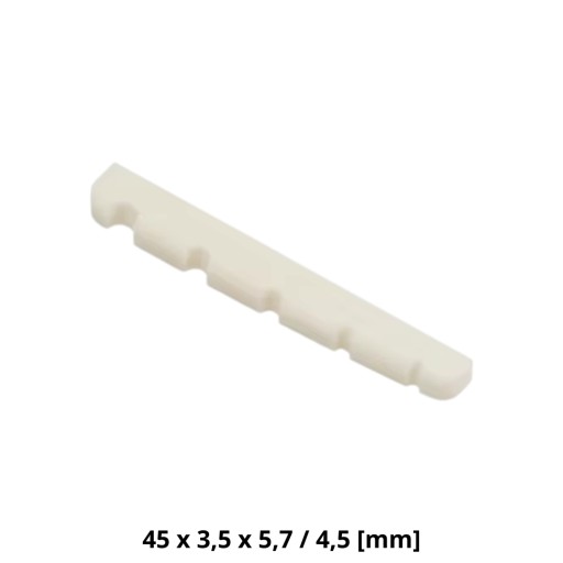 Siodełko - prożek górny gitary basowej 5 strunowej - 45 x 3,5 x 5,7 / 4,5