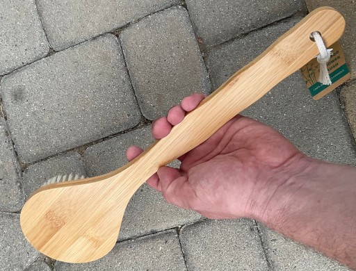 SZCZOTKA DO PLECÓW MASAŻU BAMBUSOWA MYJKA NATURALNA BAMBOO ECO WŁOSIE 38cm