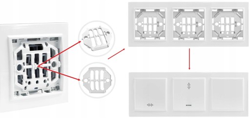 QUADRA ADAPTER DO RAMKI RAMEK DO MONTAŻU WŁĄCZNIKA