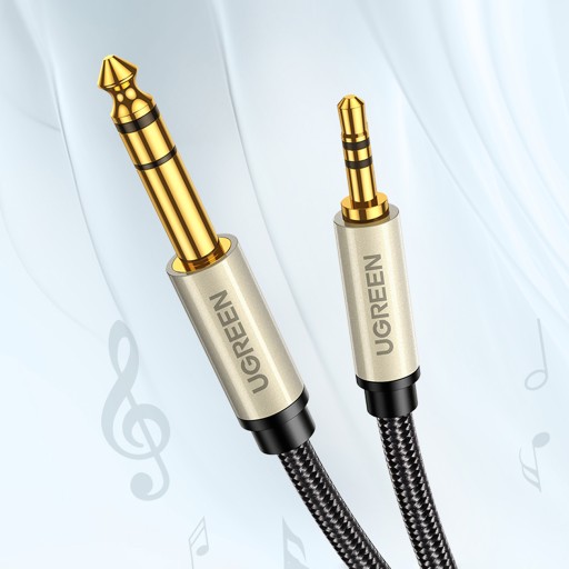 UGREEN KABEL ADAPTER AUDIO MINI JACK 3.5 MM DO JACK 6,35 MM TRS PRZEWÓD 1M