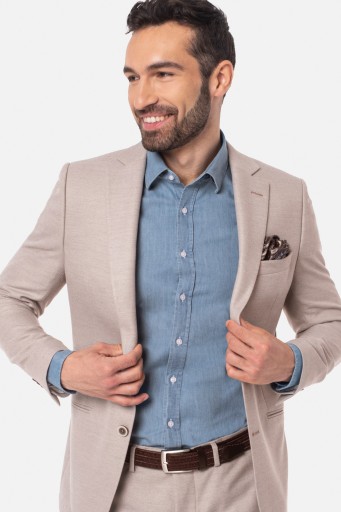 GARNITUR MĘSKI DORIAM BEŻOWY SLIM FIT 182 116