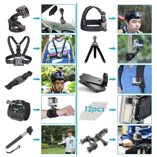VIP SOLID MEGA НАБОР АКСЕССУАРОВ 50 в 1 GOPRO HERO 6 7 8 9 10 Extreme FULL