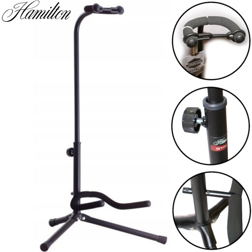 KB303G Stage Pro Statyw gitarowy z szyją Hamilton + kostka Tortex Dunlop