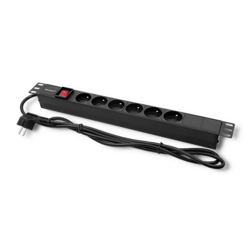Удлинитель Qoltec для шкафа RACK 1U, 16A PDU