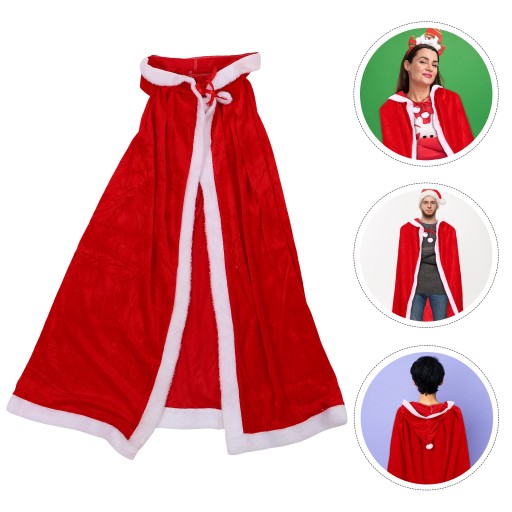 PŁASZCZ STYL Z KAPTUREM DLA COSPLAYU ŚWIĘTEGO MIKOŁAJA 130-150CM