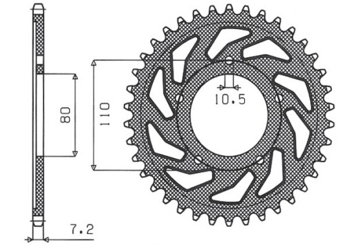 ЗАДНЯЯ ЗВЕЗДОЧКА SUNSTAR SUNR1-4329-44