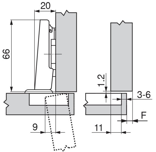 ПЕТЛЯ BLUM НАКЛАДНАЯ 71M2550 + НАПРАВЛЯЮЩАЯ