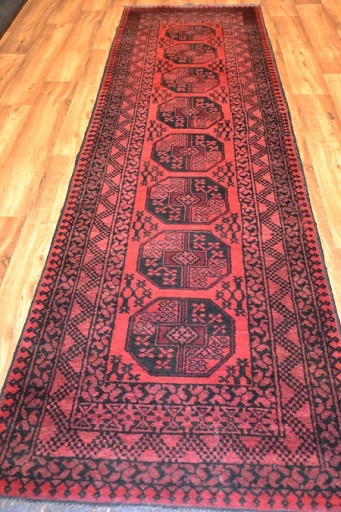 ОРИГИНАЛЬНЫЙ СТАРЫЙ АФГАНСКИЙ КОВЕР 85 x 300