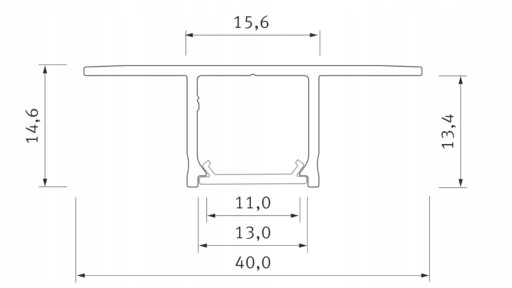 ПРОФИЛЬ LED GK ДЛЯ ГИПСОВЫХ КАРТОНОВ ТИПА FALCO SILVER 1M ALU ВСТРАИВАЕМЫЙ