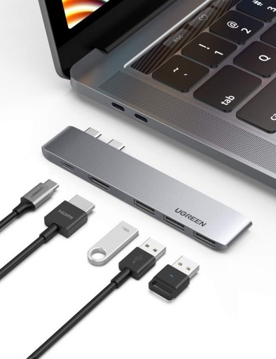 UGREEN HUB 5IN1 ADAPTER 3X USB 3.0, 1X HDMI, 1X USB TYPE C ДЛЯ MACBOOK PRO/AIR