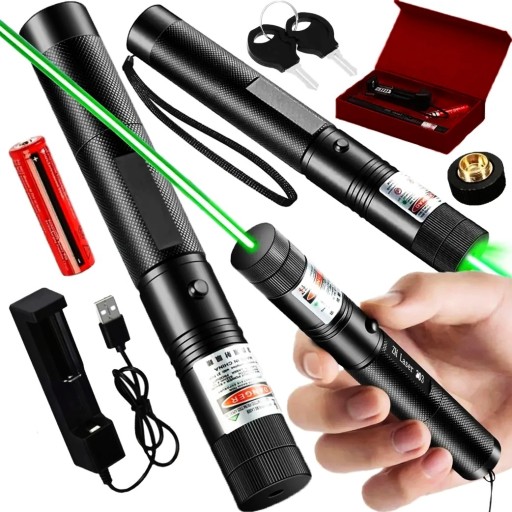 Laser wskaźnik pointer laserowy zielony punktowy akumulator ładowarka 4w1