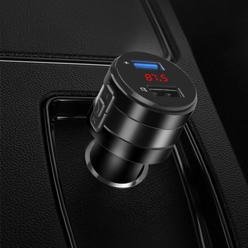 Transmiter Bluetooth FM Ładowarka 2xUSB MP3 SD LCD