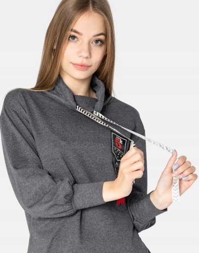 Długa Tunika Sukienka Damska z Golfem 11856-01 r L