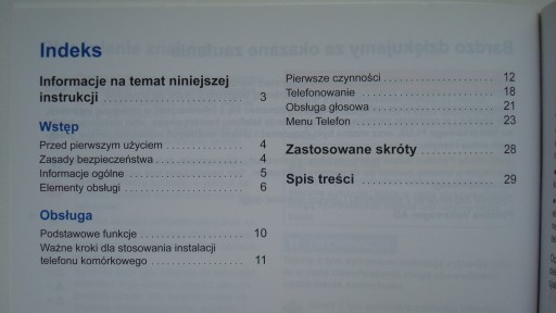 Руководство пользователя VW Bluetooth Polish для мобильного телефона VW Standard, PLUS