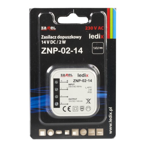 ZAMEL LEDIX ZASILACZ LED DOPUSZK. 14V 2W ZNP-02-14