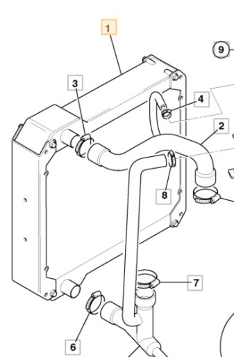 Водяной радиатор JCB 3CX,4CX